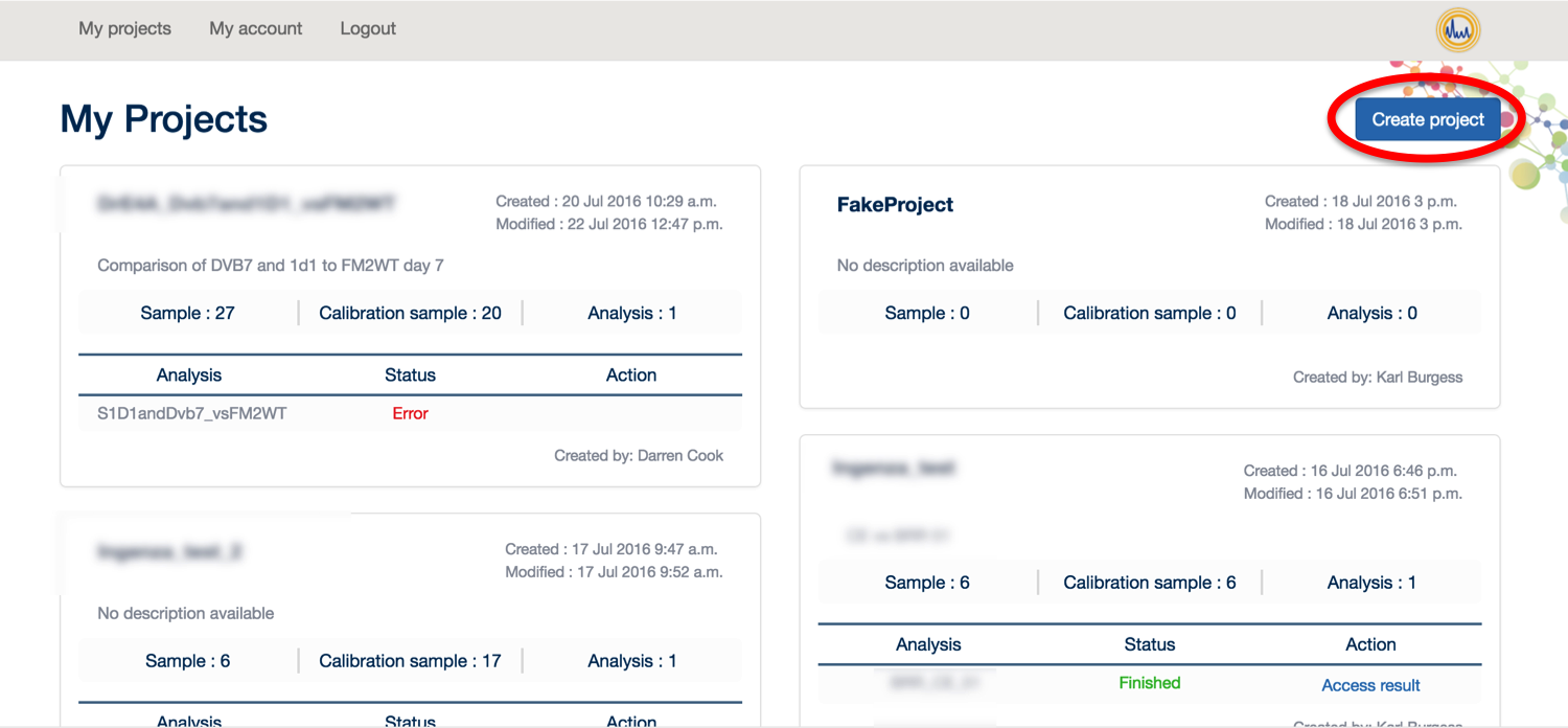 Profile page
