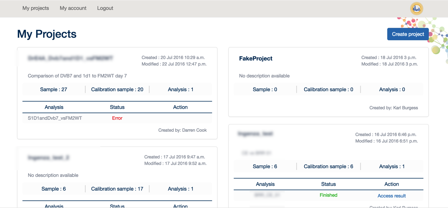 Profile page